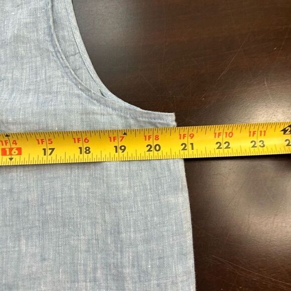 Land’s End Women’s 100% Linen Pintuck Sleeveless Button Up Top Size M - Picture 9 of 12